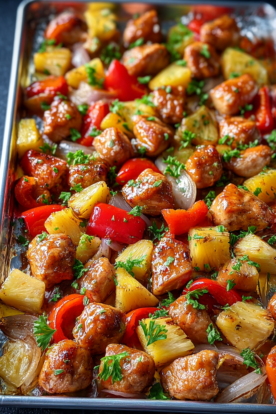 Sheet Pan Hawaiian Chicken with Pineapple and Peppers image 2