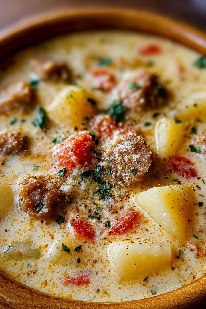 Creamy Parmesan Italian chicken sausage soup image 2