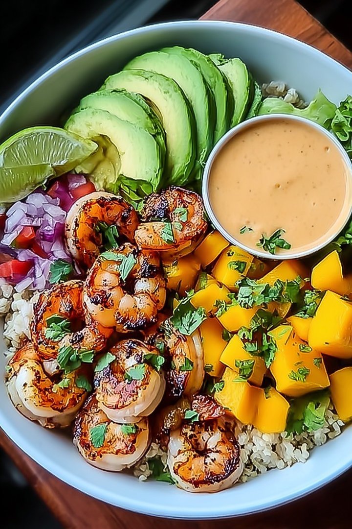 Shrimp and Avocado Bowls with Mango Salsa & Lime chili sauce image 2
