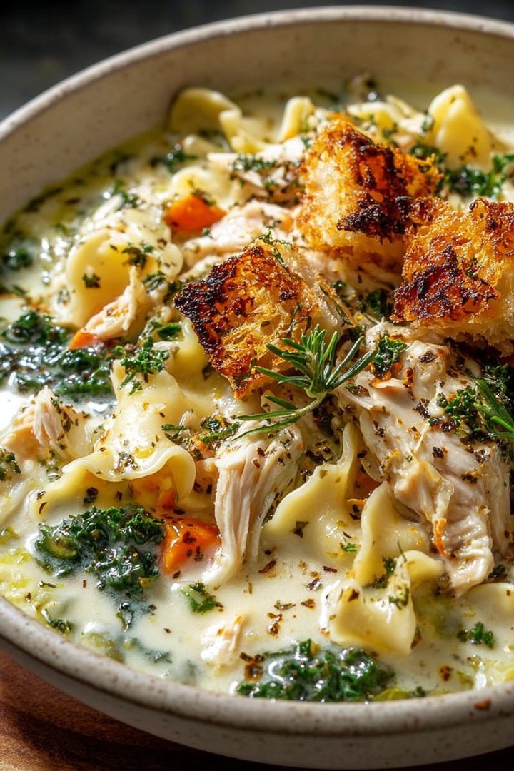 White Chicken Lasagna Soup (Garlic!) image 2